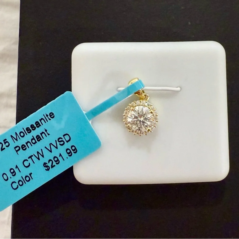 Radiant Gold Moissanite Necklace - Picture 2 of 2